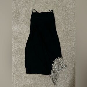 Black dress western inspired sparkly fringe